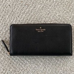 Black Kate Spade Leather Wallet - Brand new, never used!